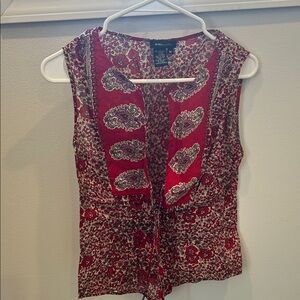 Coldwater Creek Red Floral Blouse